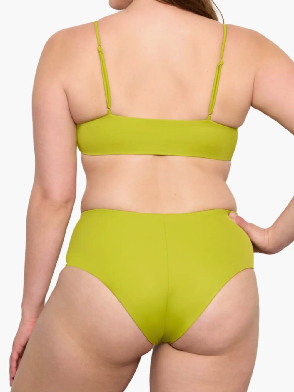 Dos Gardenias Leon The Balconette Swim Bikini Top Moss Lime Green sz 6/8 US NWT - Picture 8 of 8